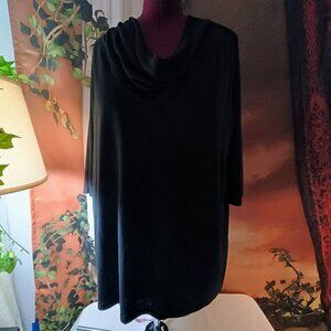 EUC: Jersey Knit Plus Size 4X Black Cowl Neck Tunic Top